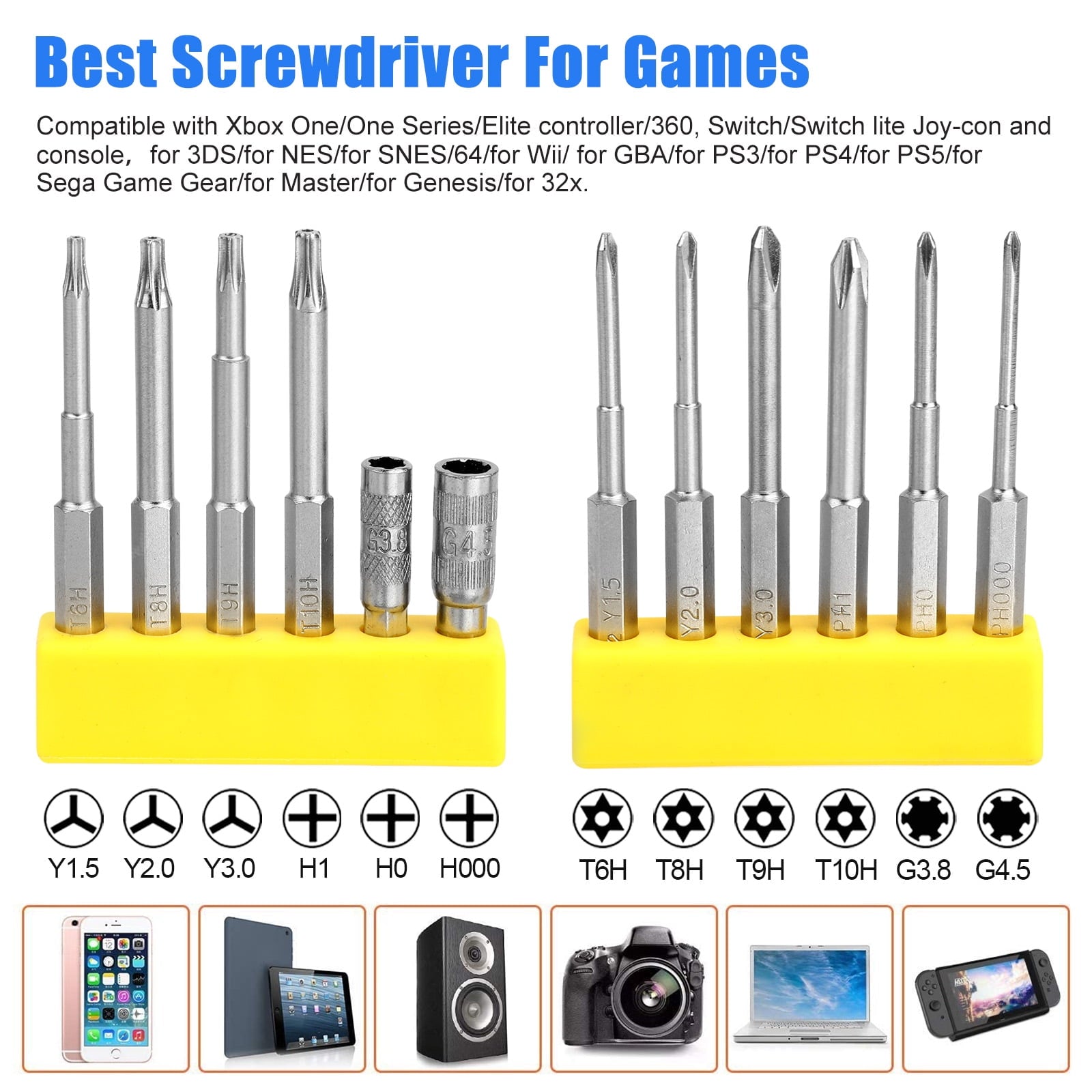 19-in-1 Torx Screwdriver Repair Tool Set Fit for ///, Triwing/Phillips/Torx T8 T6 T9 T10 Security Screwdriver Kit wit... - Image 4