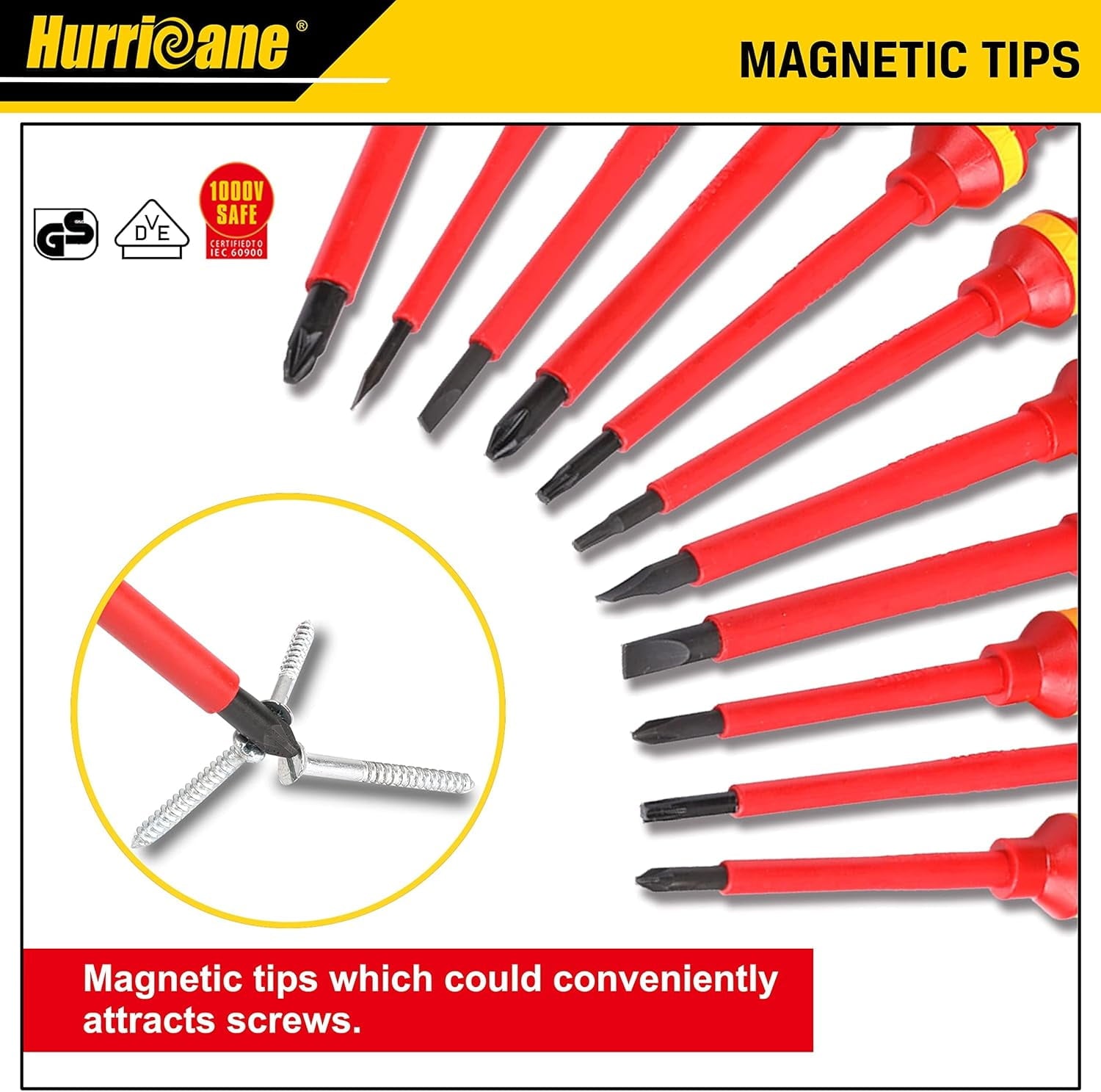 Professional Insulated, Magnetic Screwdriver Set with 13 Pieces - Image 6