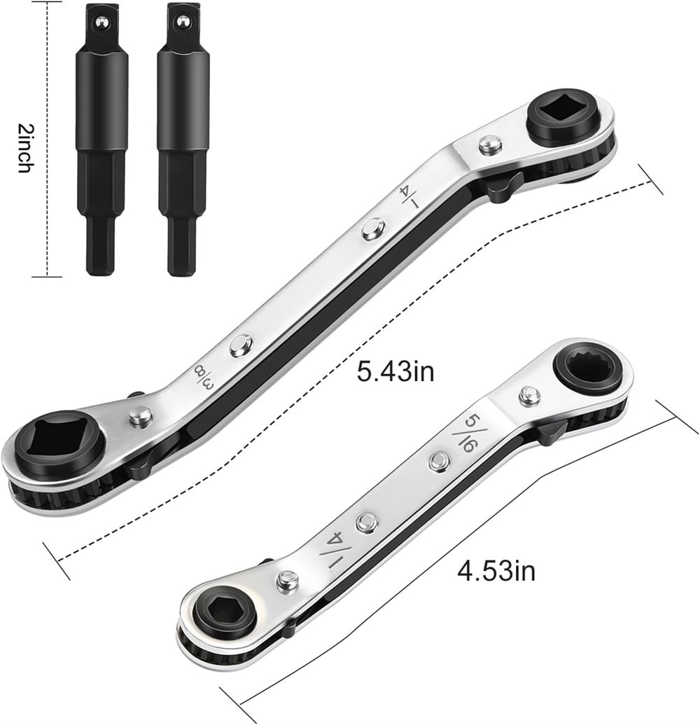 Refrigeration Set, 3/8 to 1/4, 5/16'' x 1/4'' Ratcheting with Hex Bit Adapter for Air Conditioning, Refrigeration Equ... - Image 2