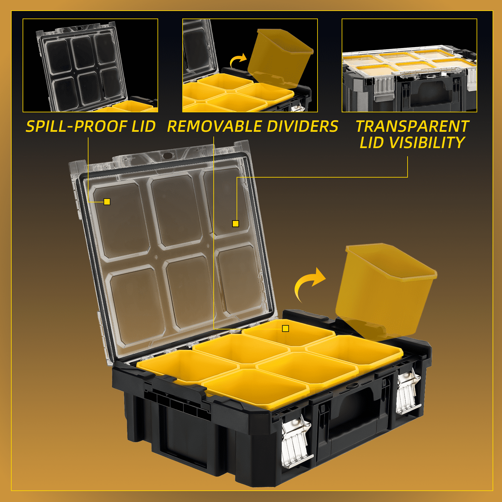 Tool Box with Wheels – 5 in 1 Modular Tool Organizer System, Portable Tool Box with Drawers for Garage Storage, Home ... - Image 5