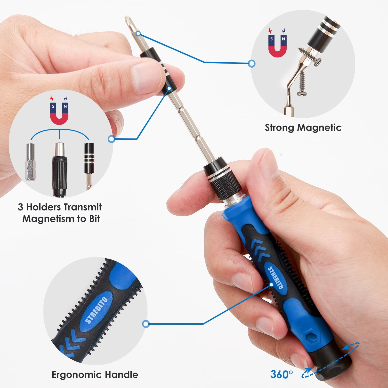Precision Screwdriver Sets  142-Piece Electronics Precision Screwdriver with 120 Bits Magnetic Repair Tool Kit for iPhone, Computer,Househol - Image 3