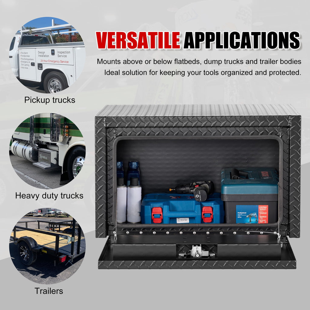 30 Inch Aluminum Underbody Truck Tool Box Heavy Duty Underbed Toolbox Tool Storage Organizer Chest With Lock And Keys... - Image 6
