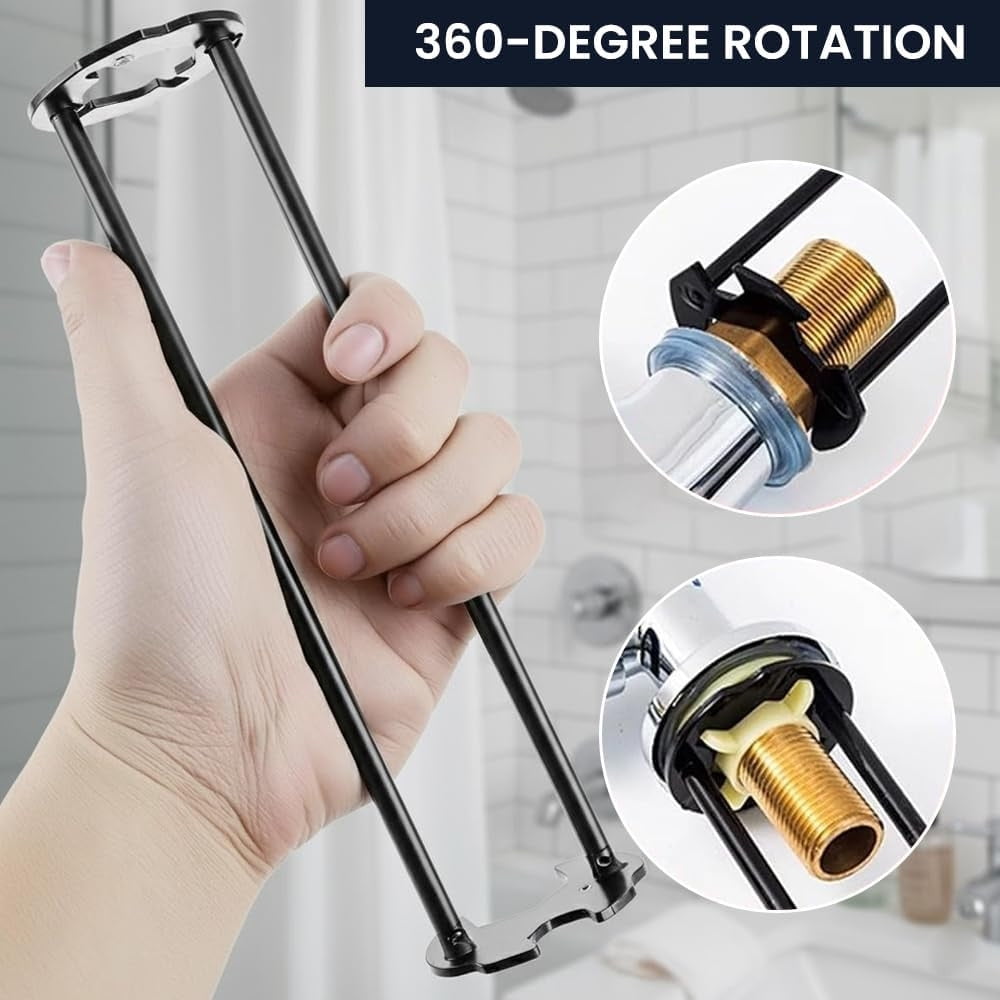 Set of 2 Basin Wrench - Heavy Duty Sink & Faucet Tool | Multifunctional Four-jaw Hex Wrench for Under Sink & Tub Drai... - Image 2