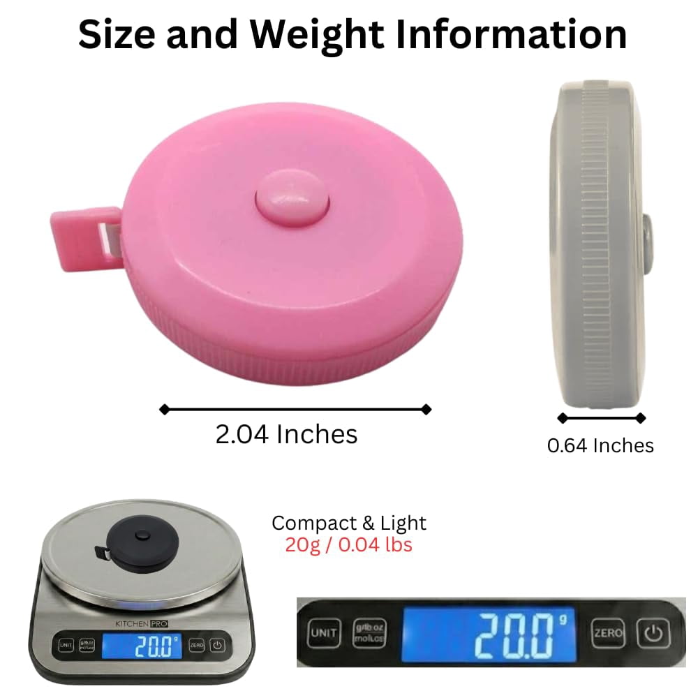 15 Pack Small Retractable Measuring Tape Double-Sided 60 Inch/150cm Body Measure, 5 Assorted Colors, Flexible Cloth R... - Image 2