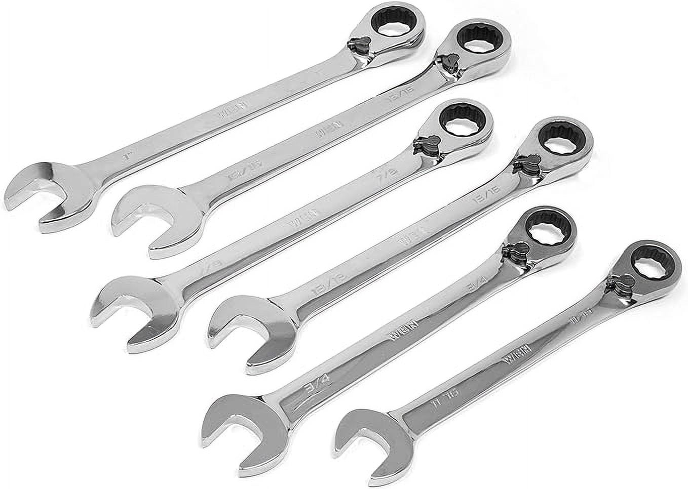 13-Piece Professional-Grade Reversible Ratcheting SAE Combination Wrench Set with Storage Rack - Image 5