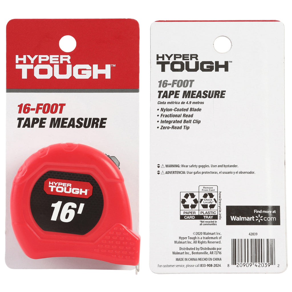 (3 pack) Hyper Tough 16 Foot Tape Measure - Image 4