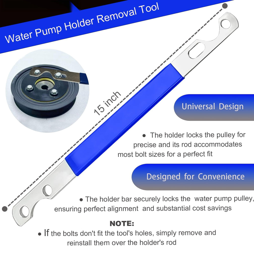 Professional Fan Clutch Removal Tool Kit with 32mm & 36mm Wrench Set and Water Pump Pulley Holder for , Ford, GM, Dod... - Image 4