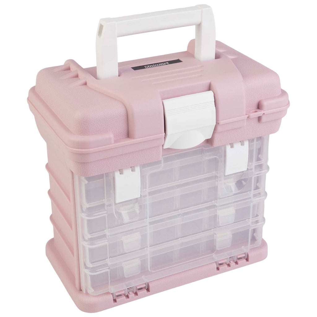 Stalwart Small Parts Organizer Toolbox for Hardware, Tackle or Crafts, Pink - Image 6