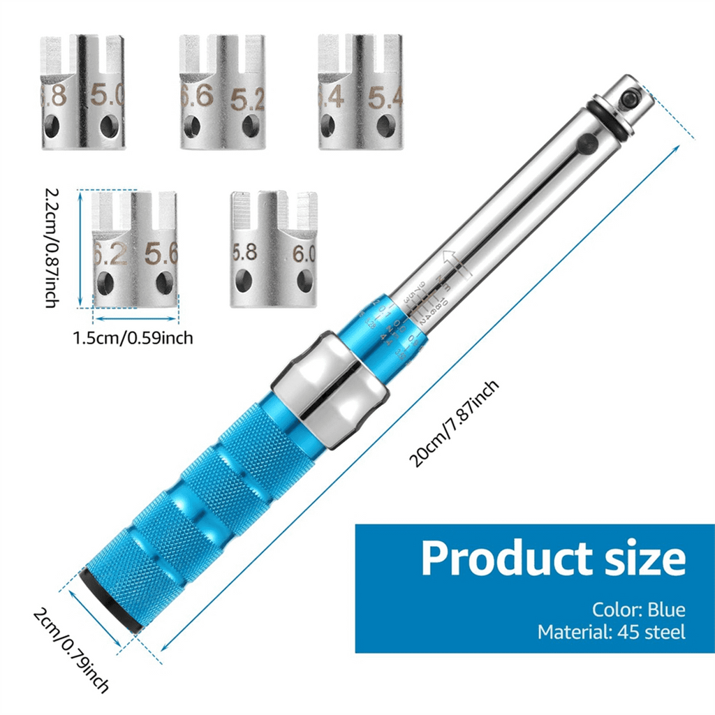 Spoke Torque Wrench, 2-10 NM Wrench Set, Steel Wheel Spanner with Storage Box, 5.0-6.8mm - Image 5