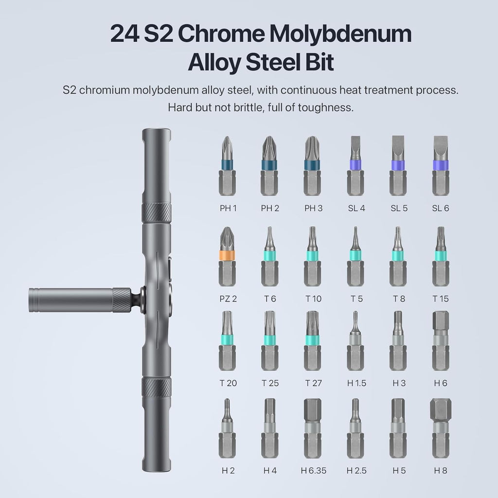 24 in 1 Magnetic Screwdriver Set, DIY Ratchet Mini Screwdriver Set, Removable self-assembly Precision Screwdriver kit, Magnetic DIY Precisio - Image 2