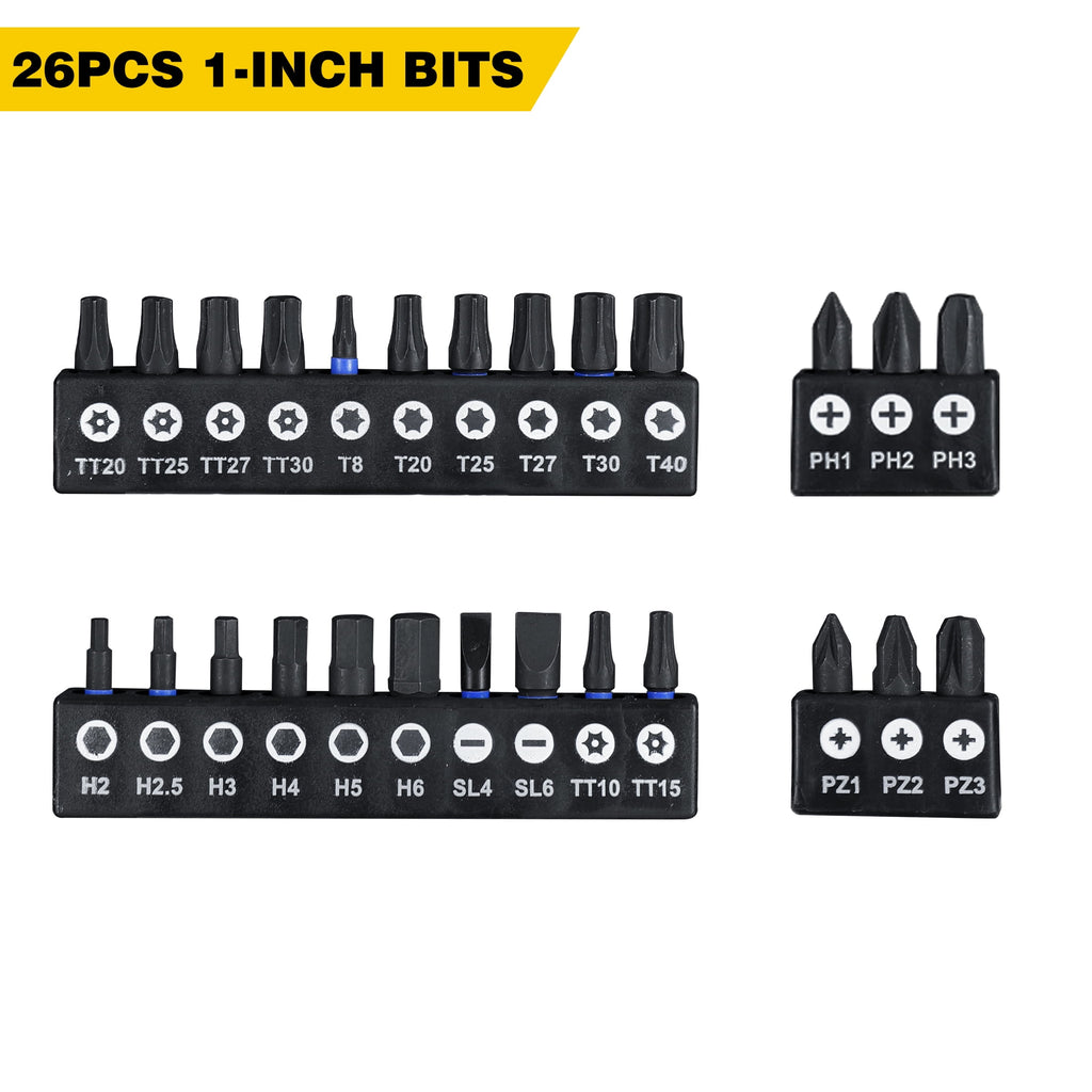 61PCS Impact Nut Driver Set - Magnetic Deep Nut Drivers for Drills, Includes Metric & SAE Socket Adapters, Wing Nut Driver, 1/4'' Quick Chan - Image 3