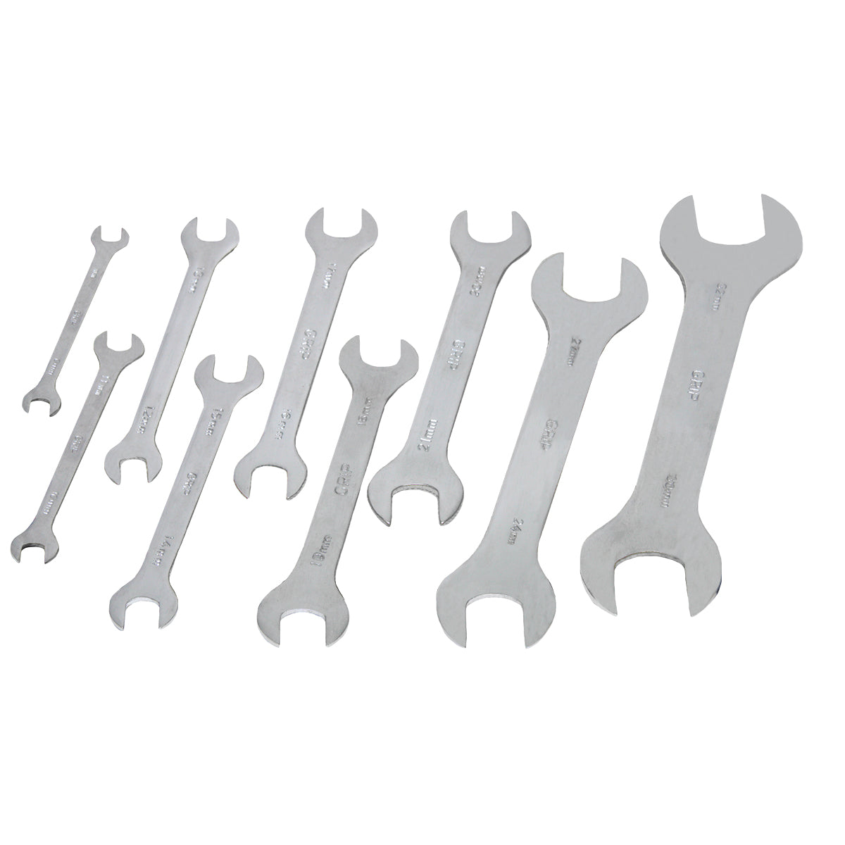 GRIP 9 pc Super Thin Open End Wrench Set Metric - Sizes 8 x 9mm, 10 x 11mm, 12 x 13mm, 14 x 15mm, 16 x 17mm, 18 x 19mm, 20 x 21mm, 24 x 27mm - Image 2