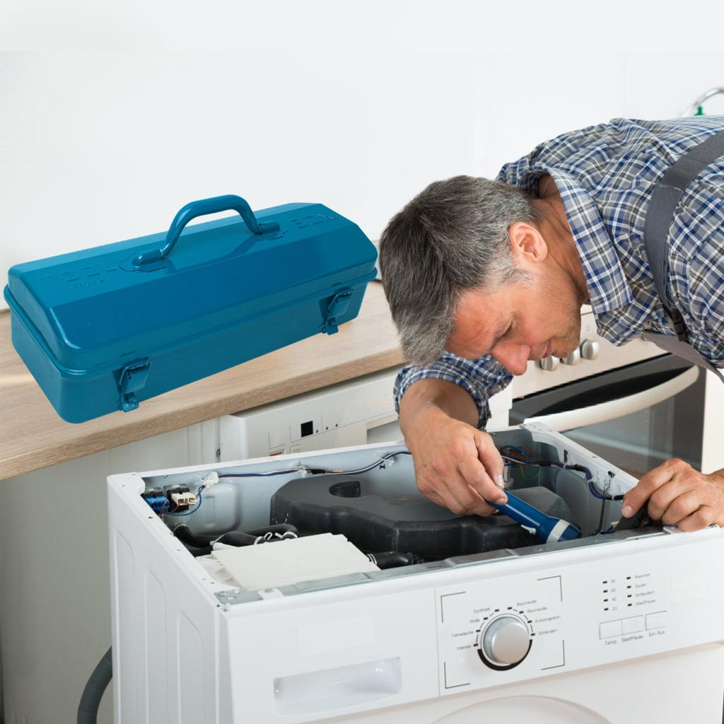 Iron Hardware Toolbox Thick Combination Suitcase Electrician Carpenter Maintenance Electric Drill Storage Box - Image 3