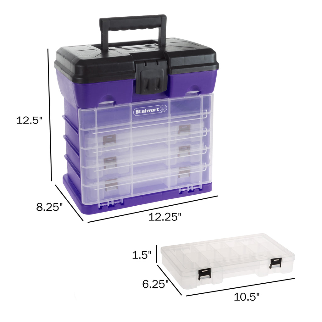 and Tool Box-Durable Organizer Utility Box-4 Drawers with 19 Compartments Each for Hardware Fish Tackle Beads and Mor... - Image 2