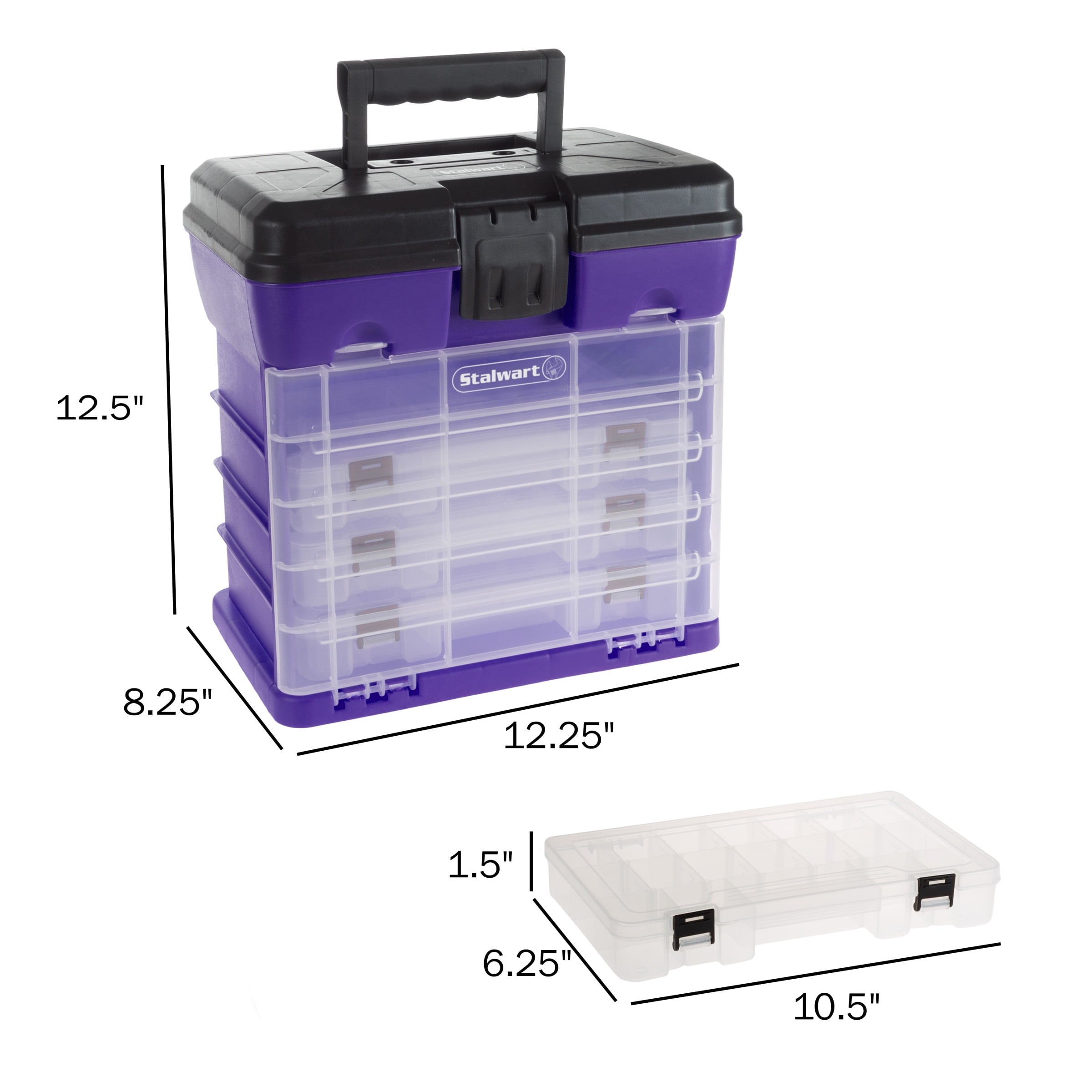 and Tool Box-Durable Organizer Utility Box-4 Drawers with 19 Compartments Each for Hardware Fish Tackle Beads and Mor... - Image 2