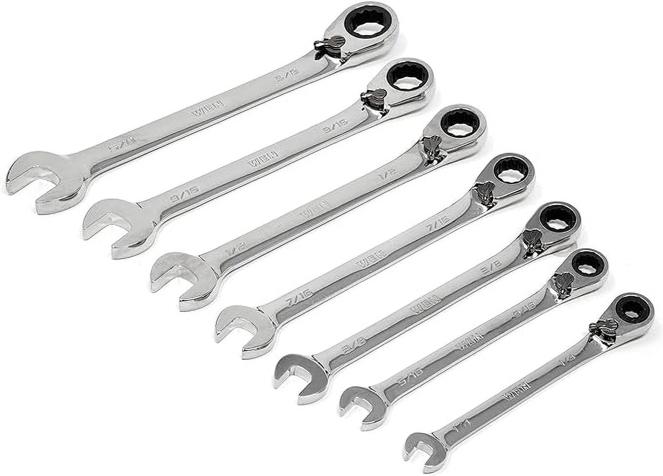13-Piece Professional-Grade Reversible Ratcheting SAE Combination Wrench Set with Storage Rack - Image 6