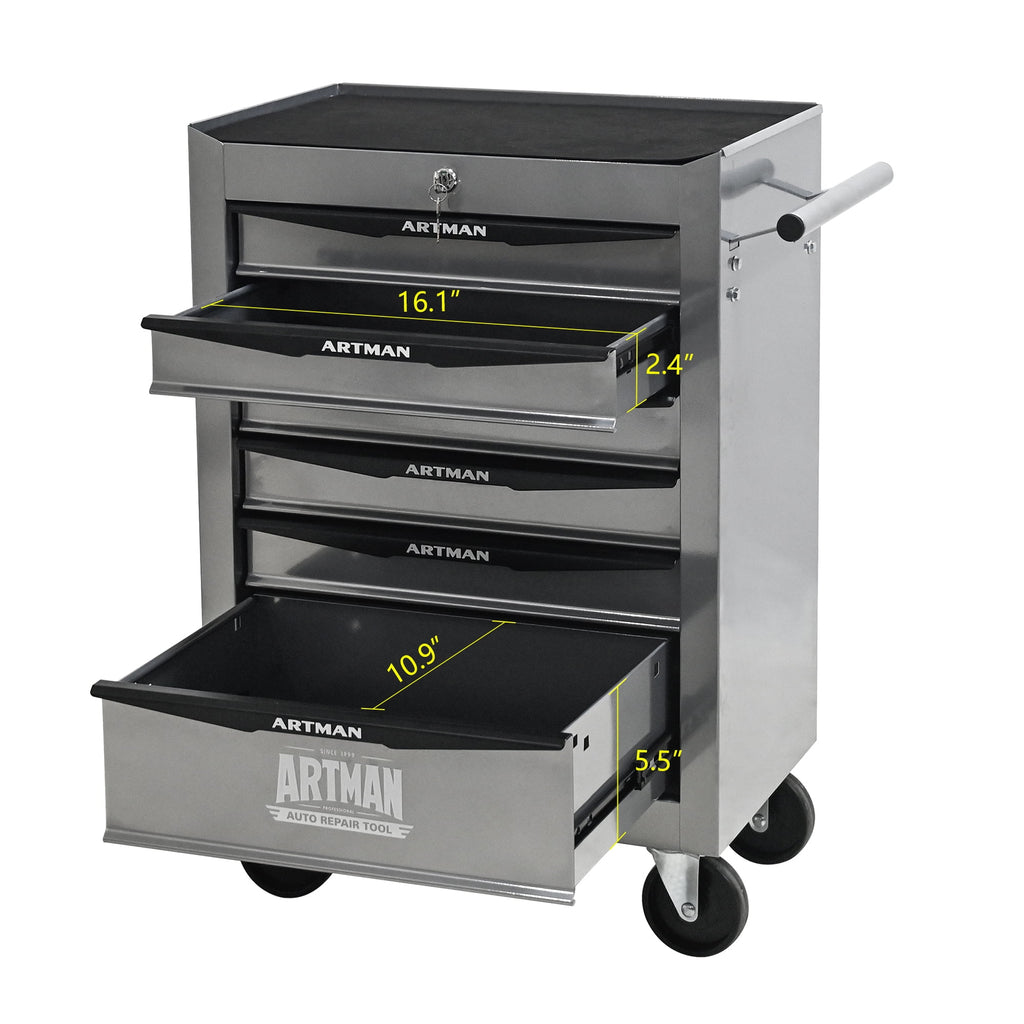 20" 6-Drawer Tool Chest Cabinet with Ball Bearing Drawer Slides, Steel Tool Storage Box Organizer for Garage Workshop... - Image 2