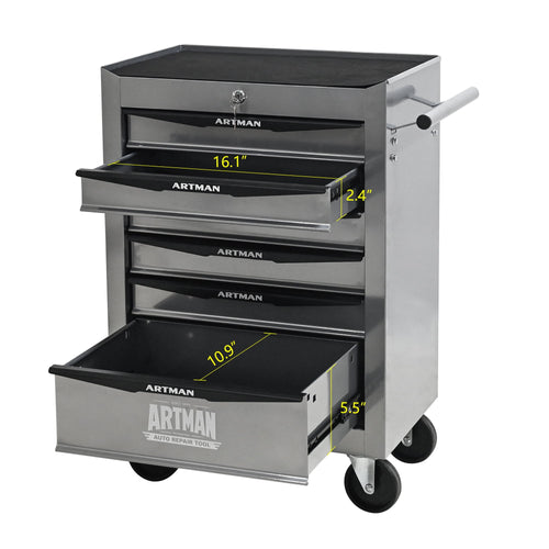 20" 6-Drawer Tool Chest Cabinet with Ball Bearing Drawer Slides, Steel Tool Storage Box Organizer for Garage Workshop... - Image 2