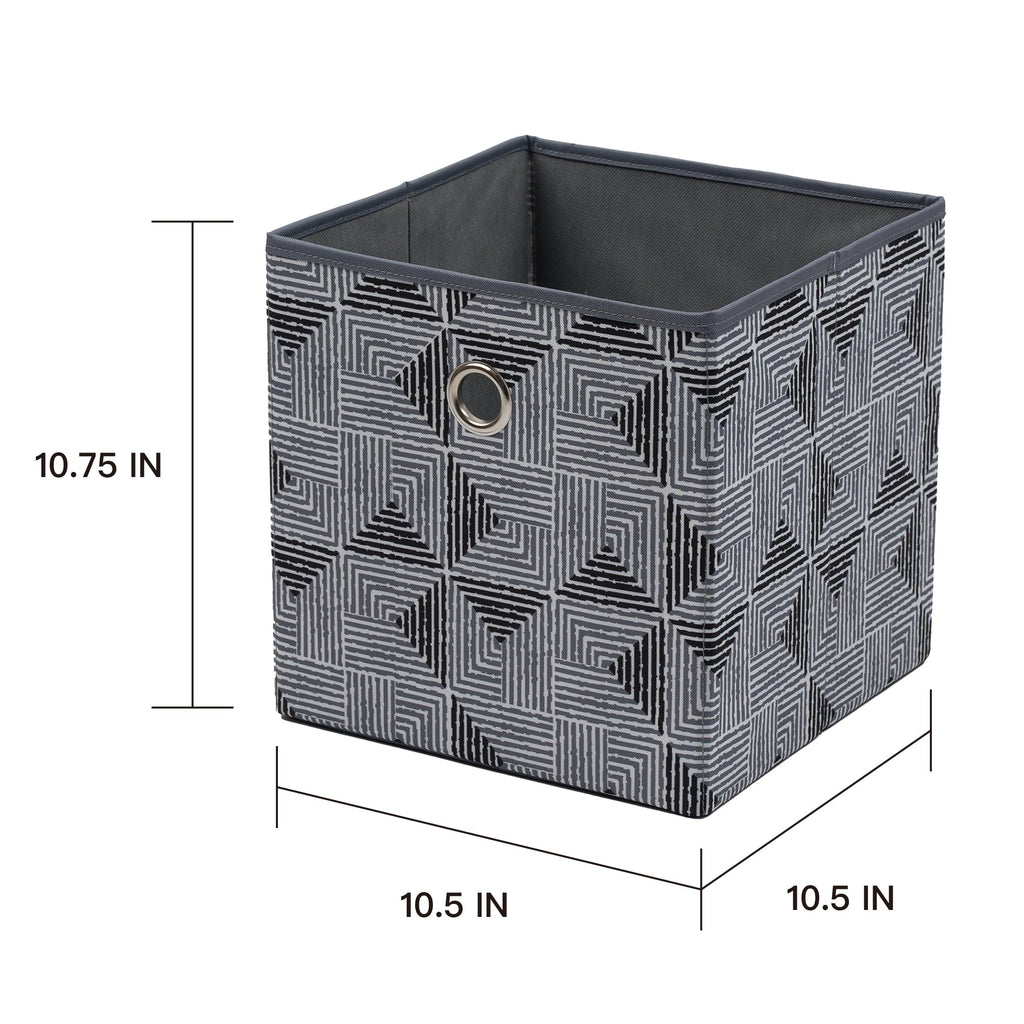 Collapsible Fabric Cube Storage Bin, Rich Black