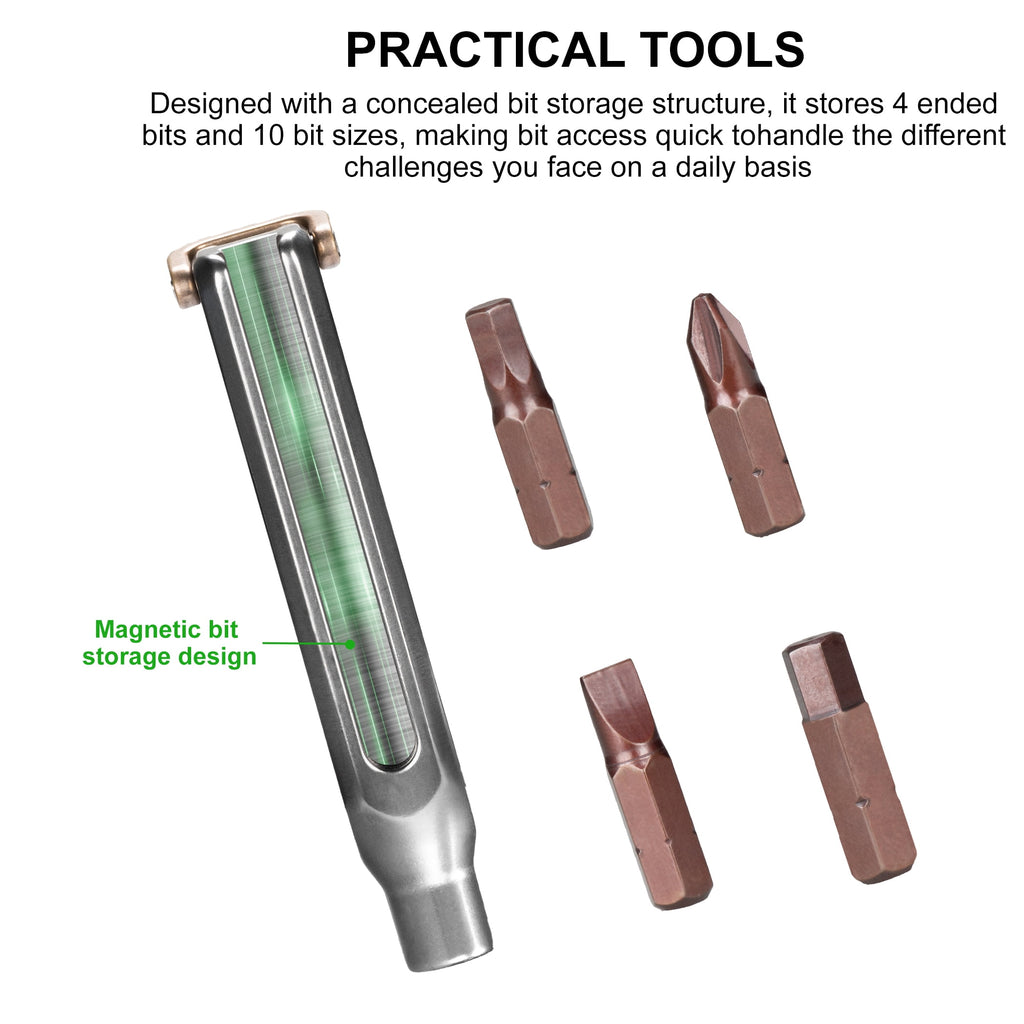 FANAUE 10-in-1 Titanium EDC Screwdriver Set with Magnetic S2 Steel Bits - Portable Multi-Torque Tool for DIY - Image 5