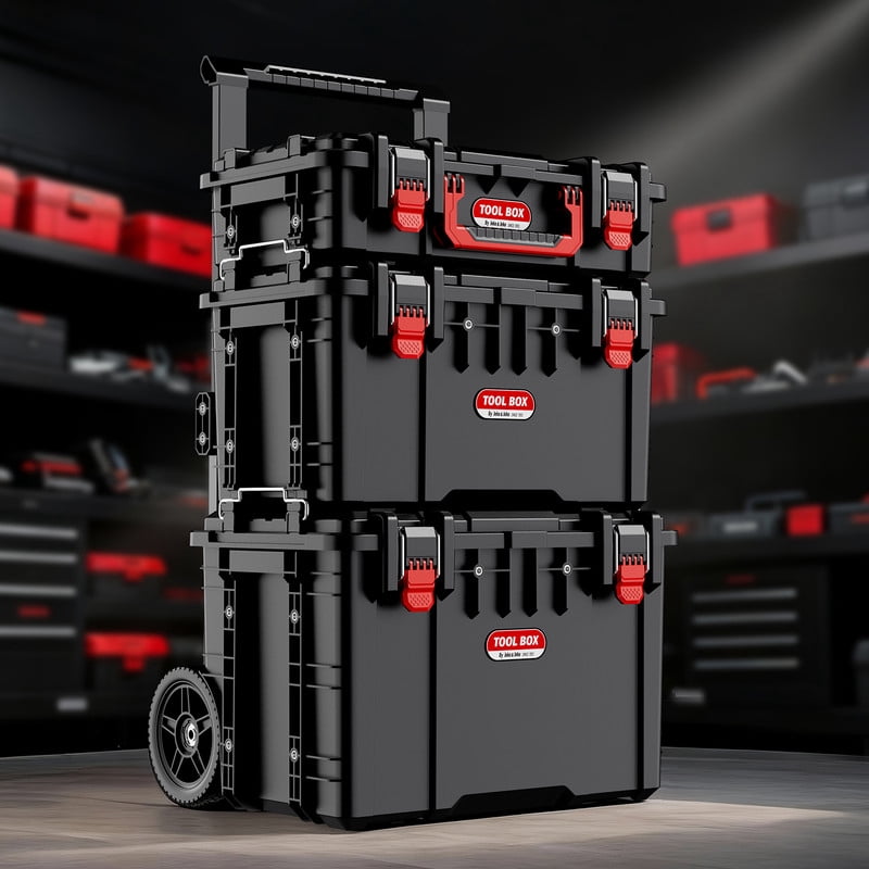 JEKO&JEKO 3-Piece Rolling Tool Box System with Wheels, Modular Storage for Garage, DIY & Home - Image 6