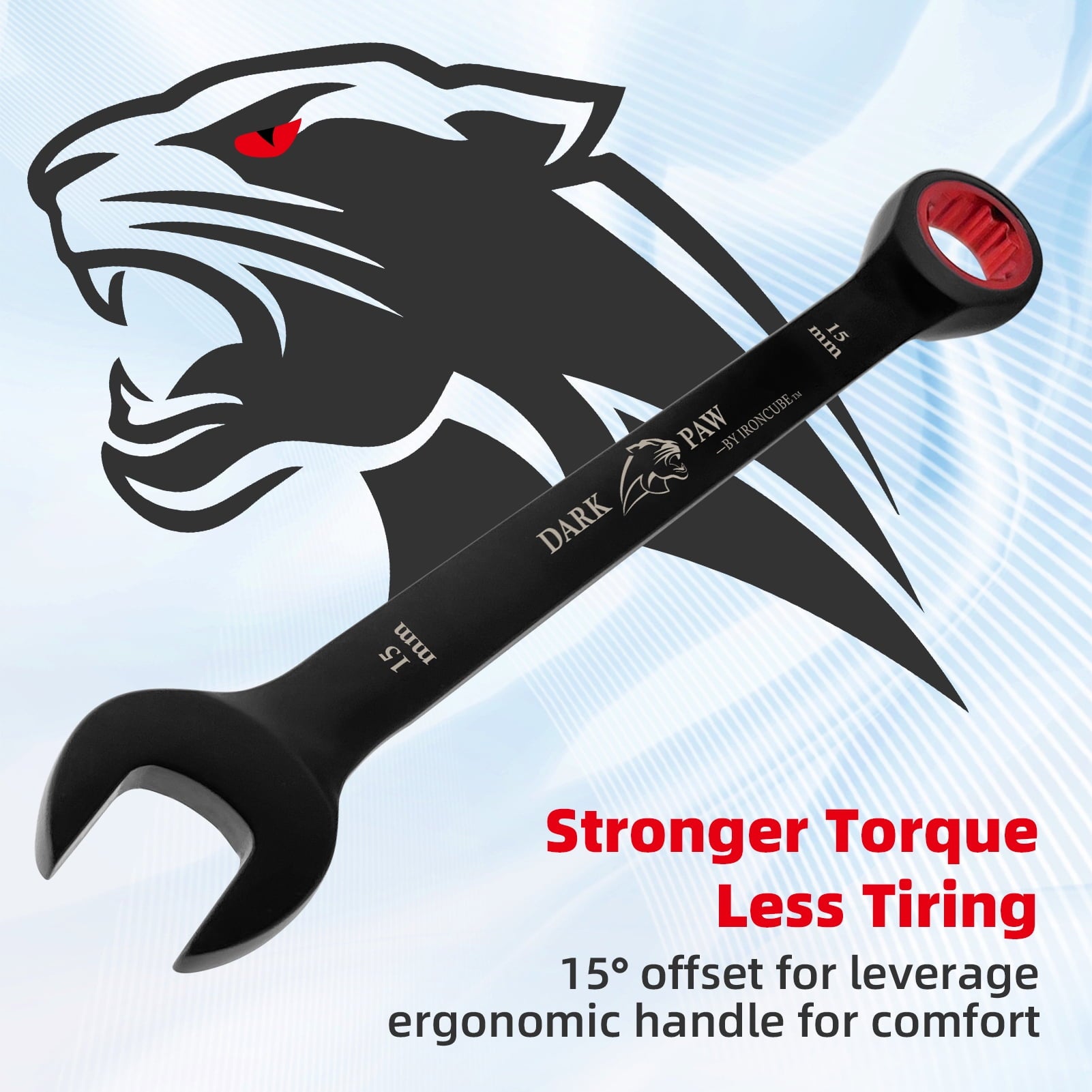 8-Piece Metric Ratcheting Wrench Set For Men: - Black Chrome Vanadium - Including Water-Resistant Wax Canva Bag - for... - Image 3