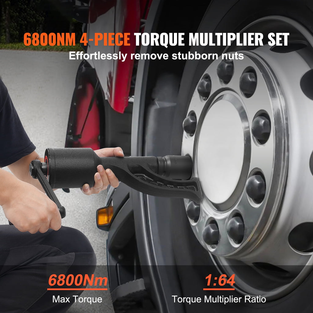 Torque Wrench, 1" Drive Heavy Duty Torque Multiplier Wrench with 4 Sockets (21-41mm), Drive Lug Nut Wrench/Multiplier... - Image 2