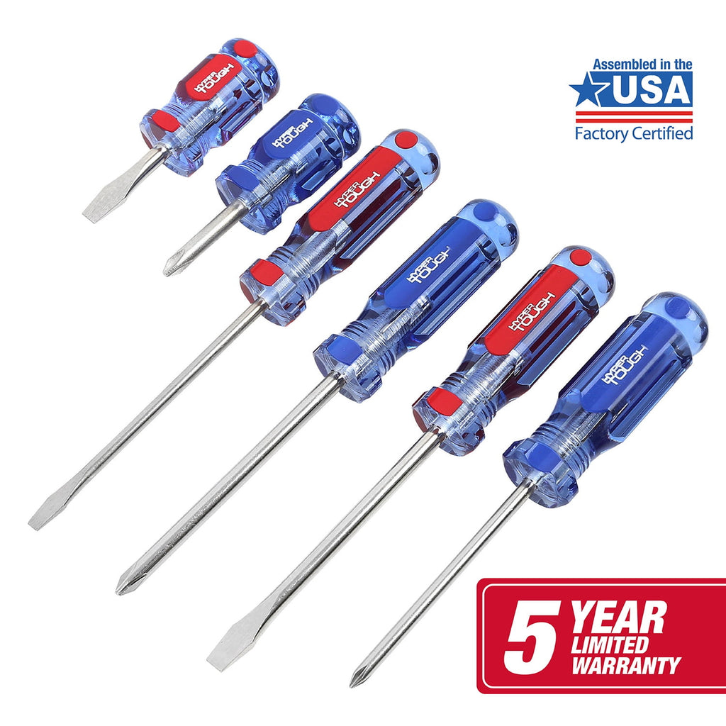 6-Piece Phillip and Slotted Screwdriver Set with Acetate Handle - Image 2