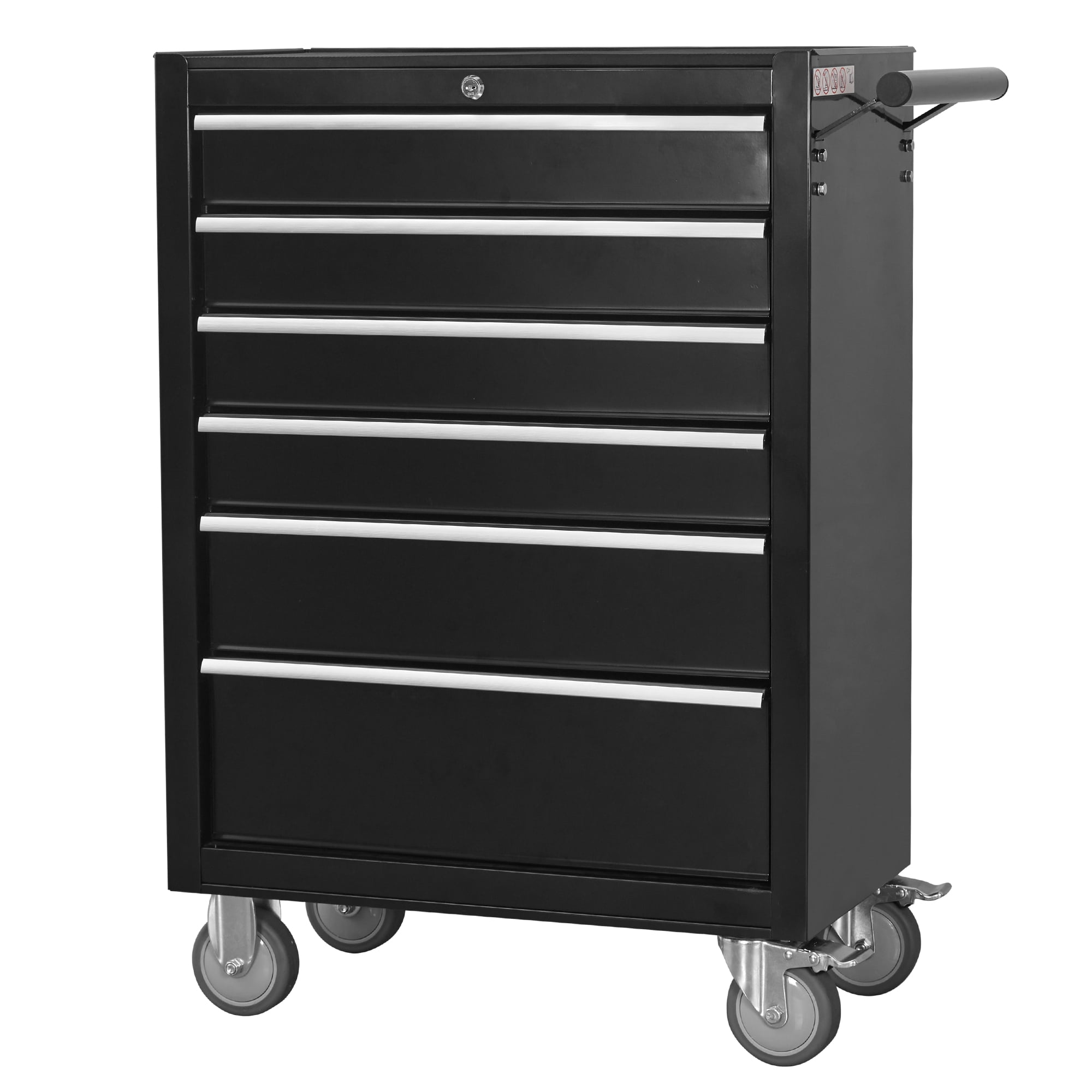 6-Drawer Rolling Tool Chest Cabinet, Large Capacity Metal Tool Box with Wheels,Black - Image 5