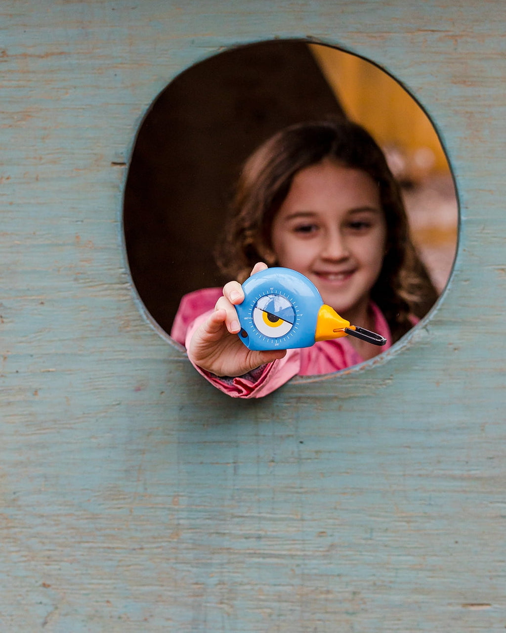 Handy Famm Retractable Mini 8ft Bird Tape Measure STEM Toy, Blue - Image 4