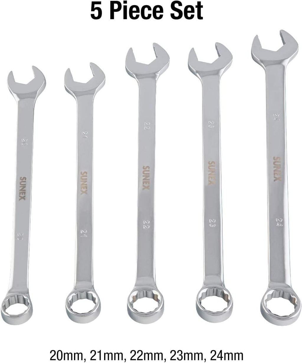 Sunex 9918MA 5pc Metric Full Polished V-Groove Combination Wrench Set - Image 4