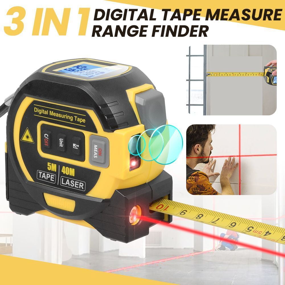 3 in 1 Digital Laser Tape Measure & Laser Cross Marking 131ft/40m Laser Distance Meter and 16Ft/5m AutoLock Tape Back... - Image 2
