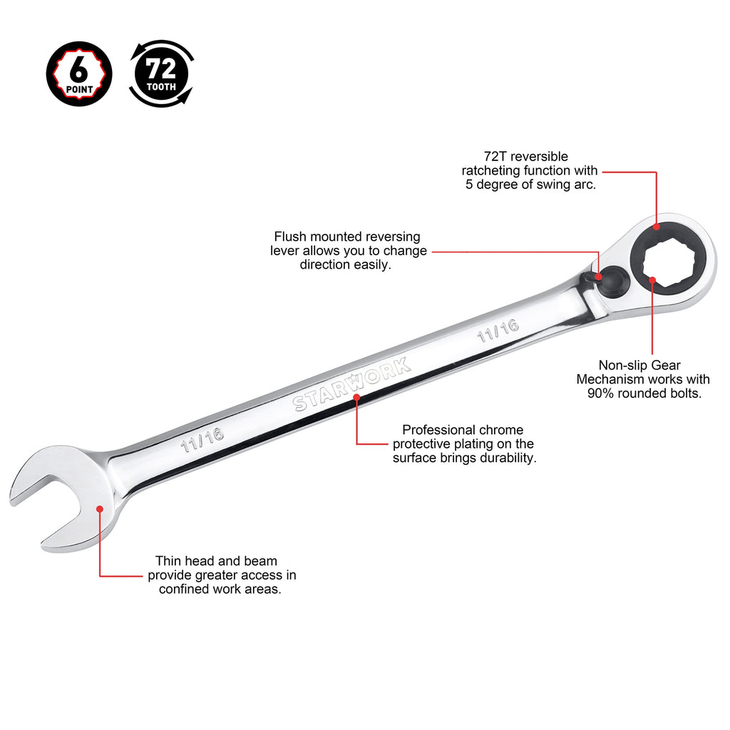 TRUE MECHANIC 20 Pc. Reversible Ratcheting Combination Wrench Set - Image 4