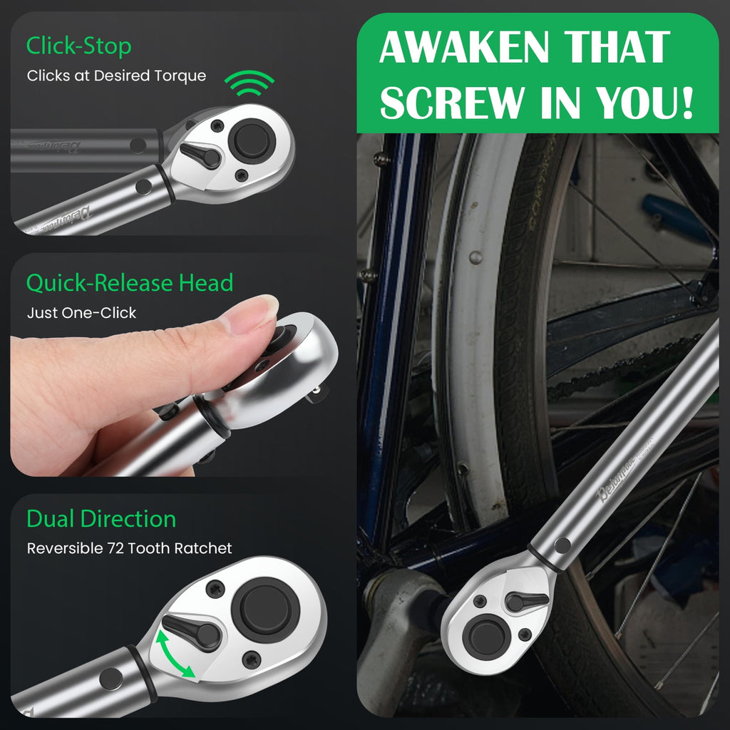 3/8" Torque Wrench Set, 5-60 N.m, Professional Torque Tool Kit with Extension Bar, Adapter, Bits & Portable Case for ... - Image 4
