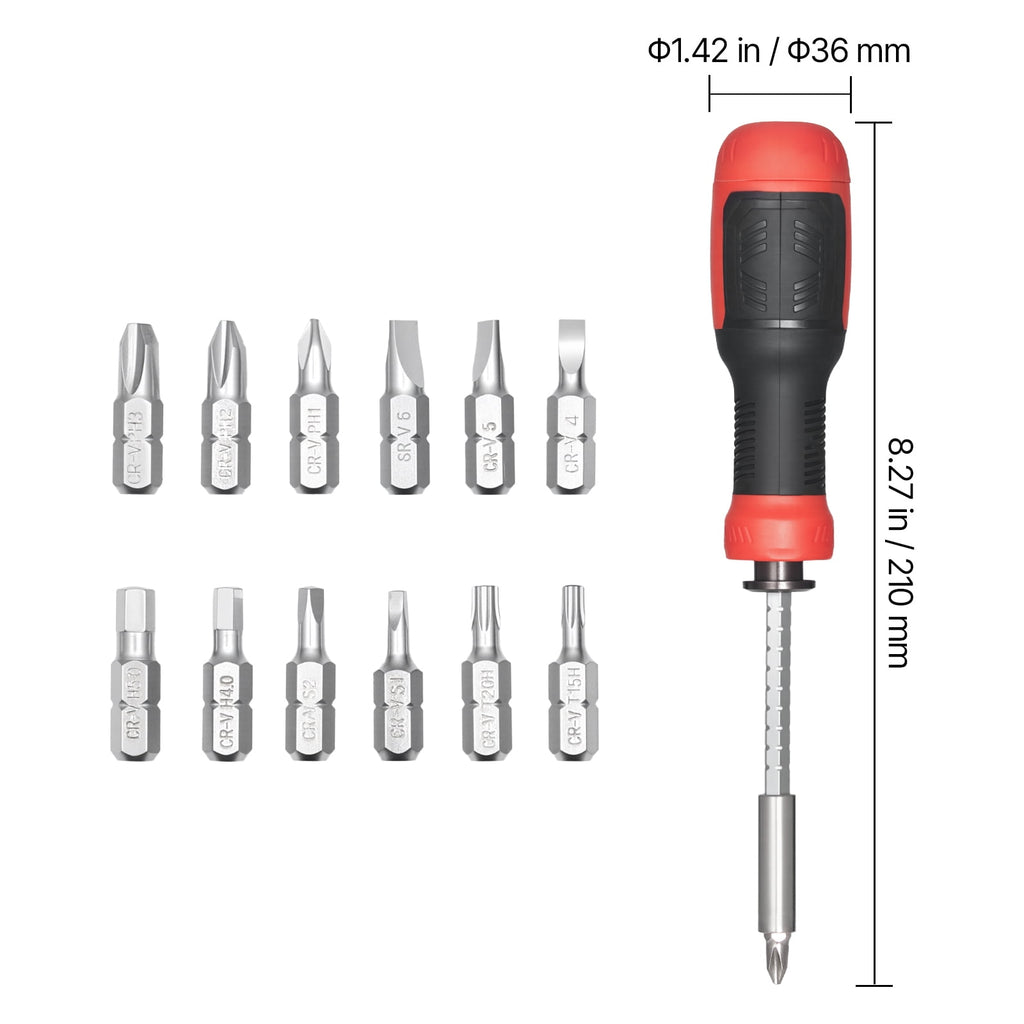 13-in-1 Magnetic Screwdriver Set with Multi Bits, Includes Phillips, Flat Head, Torx, and Square Bits, Ideal for Repa... - Image 5