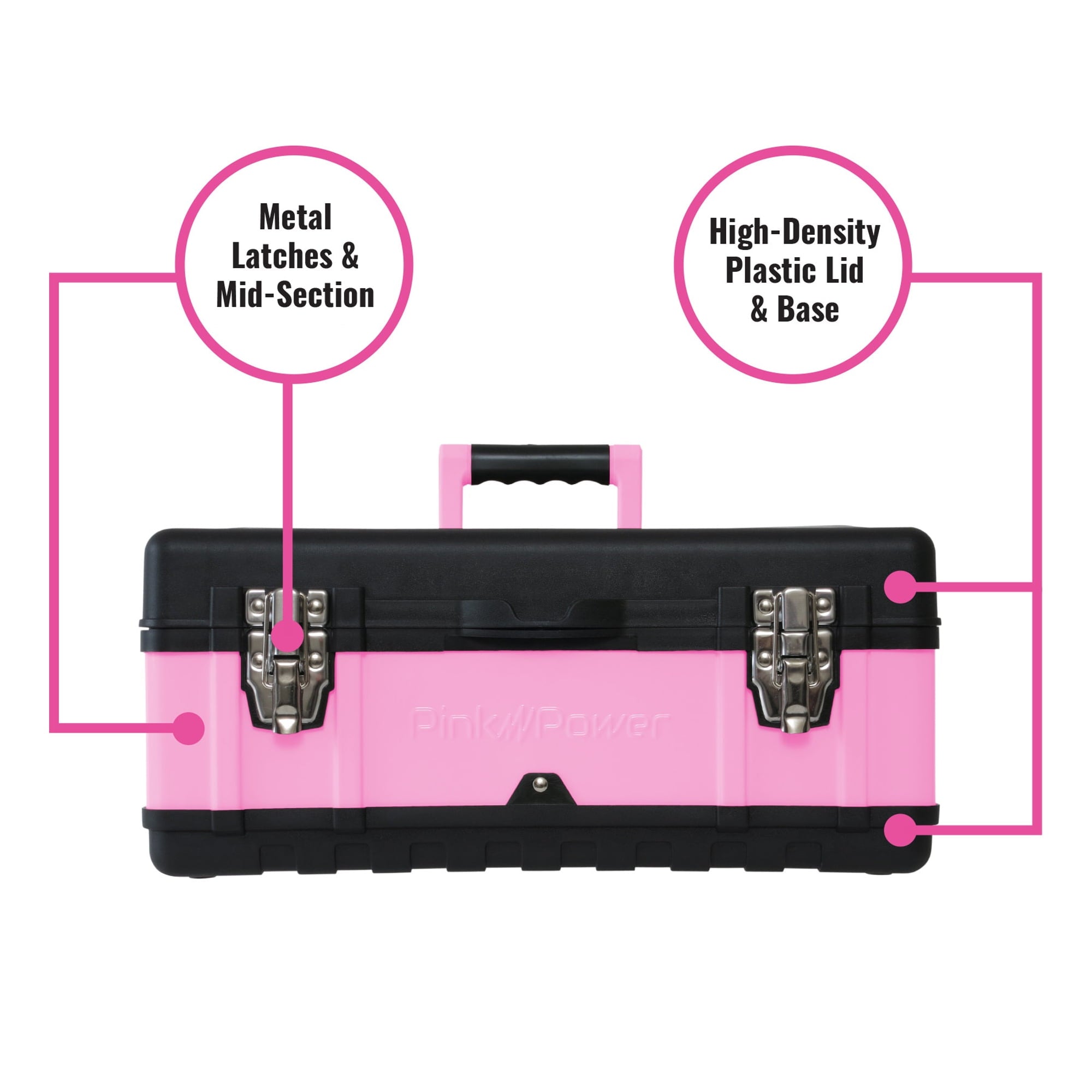 Tool Box for Women - 18" Small Metal & Plastic Portable Lightweight Locking Empty Toolbox Chest - Craft Tote Storage ... - Image 5
