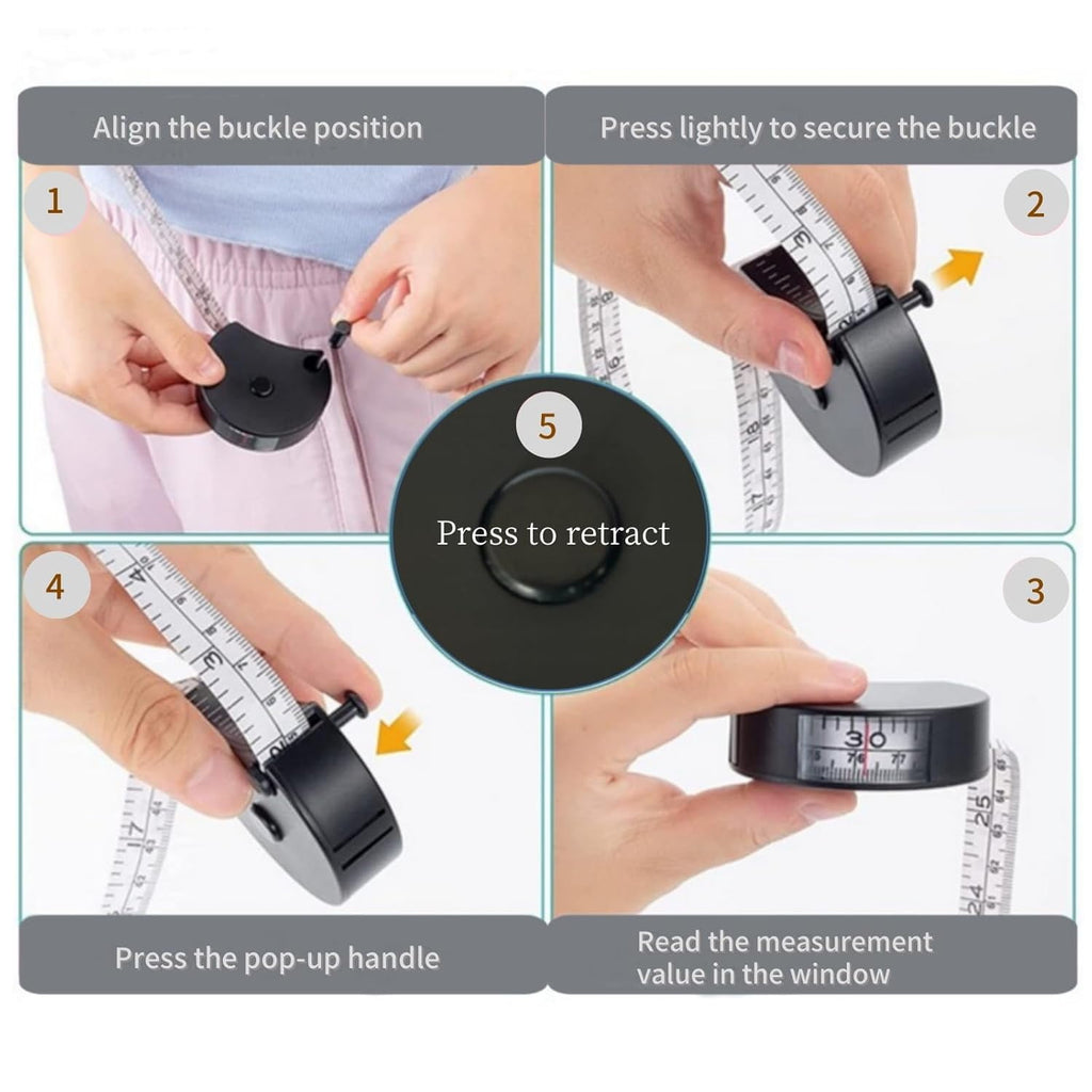 60In/150cm Dual-Scale with Locking Pin Retractable Window Reading Soft Measure for Tailoring Fitness Weight Loss Circ... - Image 6