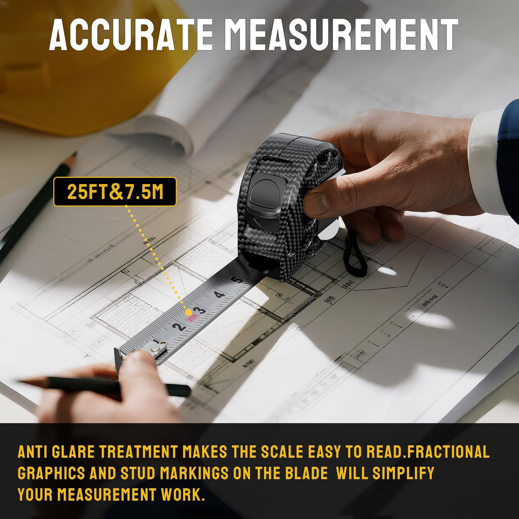 Tape Measure,Stainless Steel Measuring Tape with Lock Button,Portable Retractable Measure Ruler,Lightweight Hollow De... - Image 6
