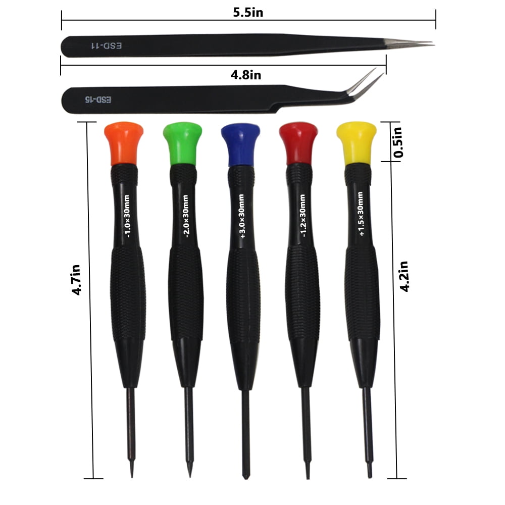 18Pcs Screwdriver Set, 16 Different Magnetic Precision Screwdrivers and 2 Anti-static Tweezers, Suitable for Repairing Phone, Watch, Glasses - Image 2