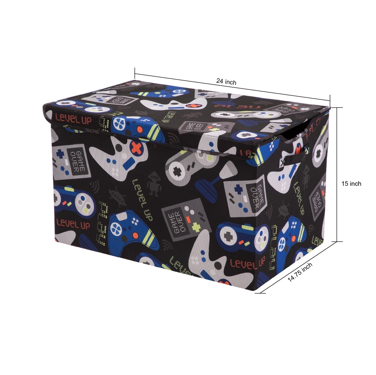 Kids Butterfly Pattern Collapsible Toy Storage Trunk, 24 in x 14.8 in x 15 in