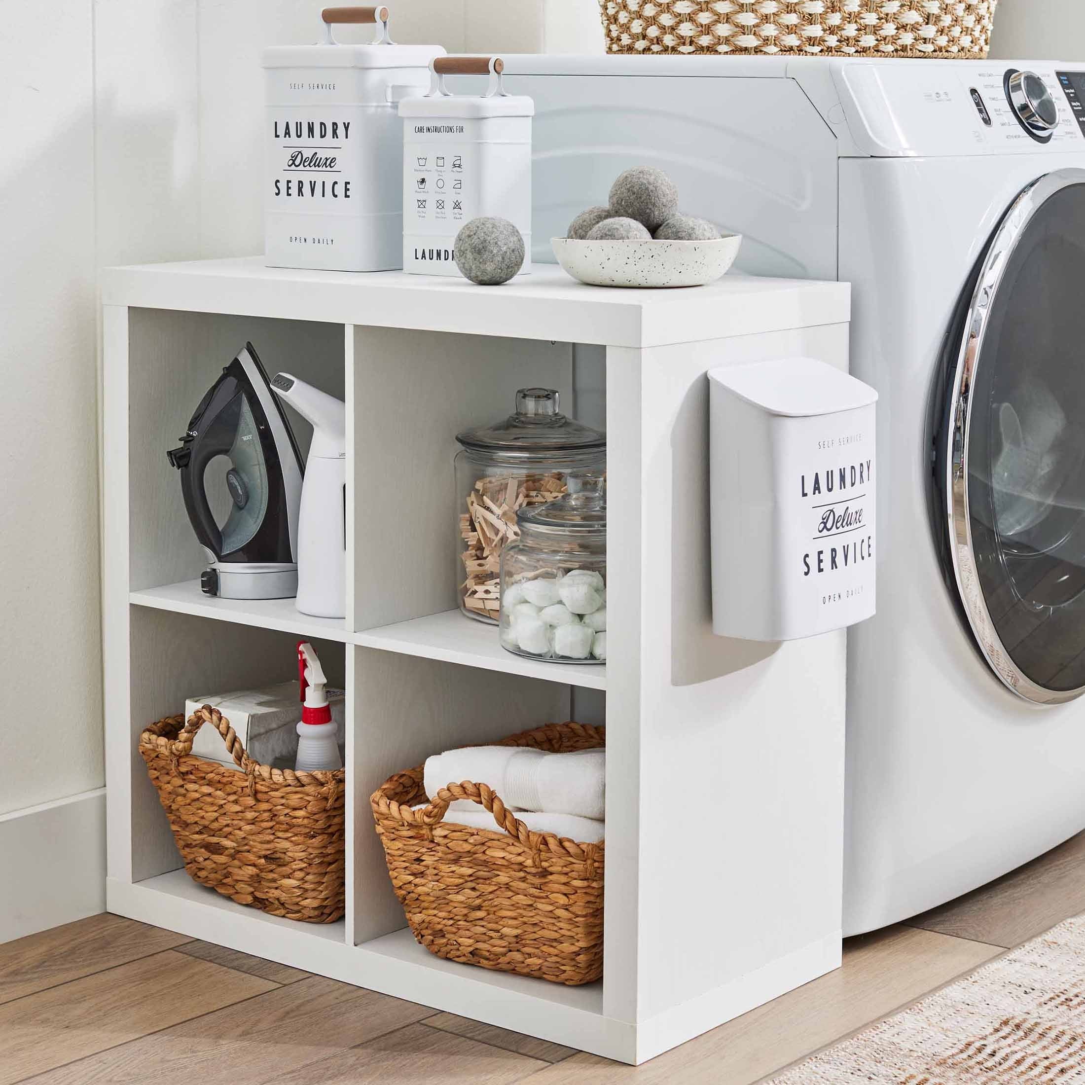 Better Homes &amp; Gardens 4 Cube Storage Organizer, White Texture