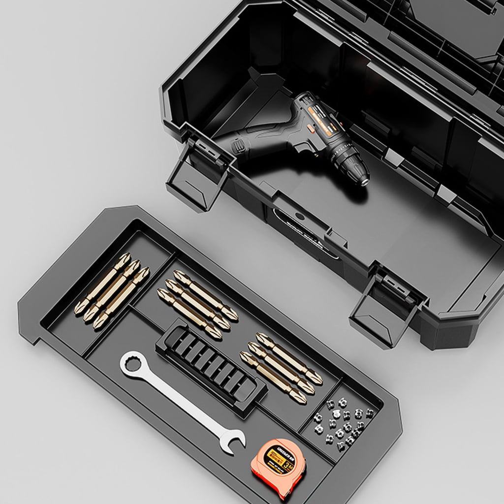 Reinforced Container Essential Tool Box with Secure Compartments Reinforced Mechanic Tool Chest Lockable Case for Repair - Image 6