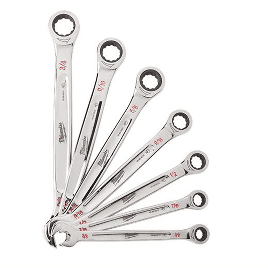 Milwaukee 48-22-9406 SAE Combination Ratcheting Wrench Mechanics Tool Set (7-Piece) - Image 3