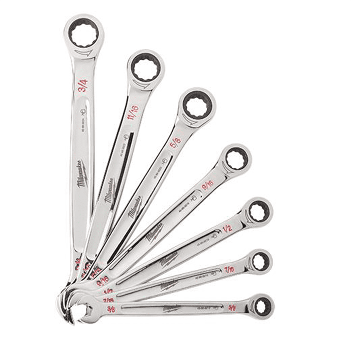 Milwaukee 48-22-9406 SAE Combination Ratcheting Wrench Mechanics Tool Set (7-Piece) - Image 3