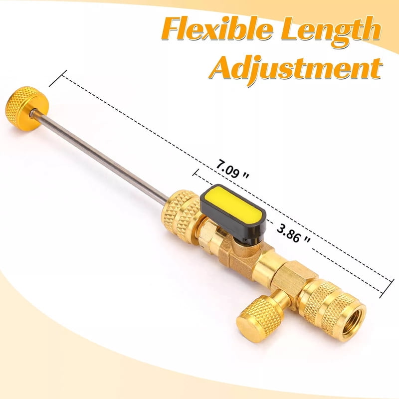 HVAC Wrench Tool AC Schrader Valve Core Remover Set 1/4 and 5/16 Port Installer - Image 6