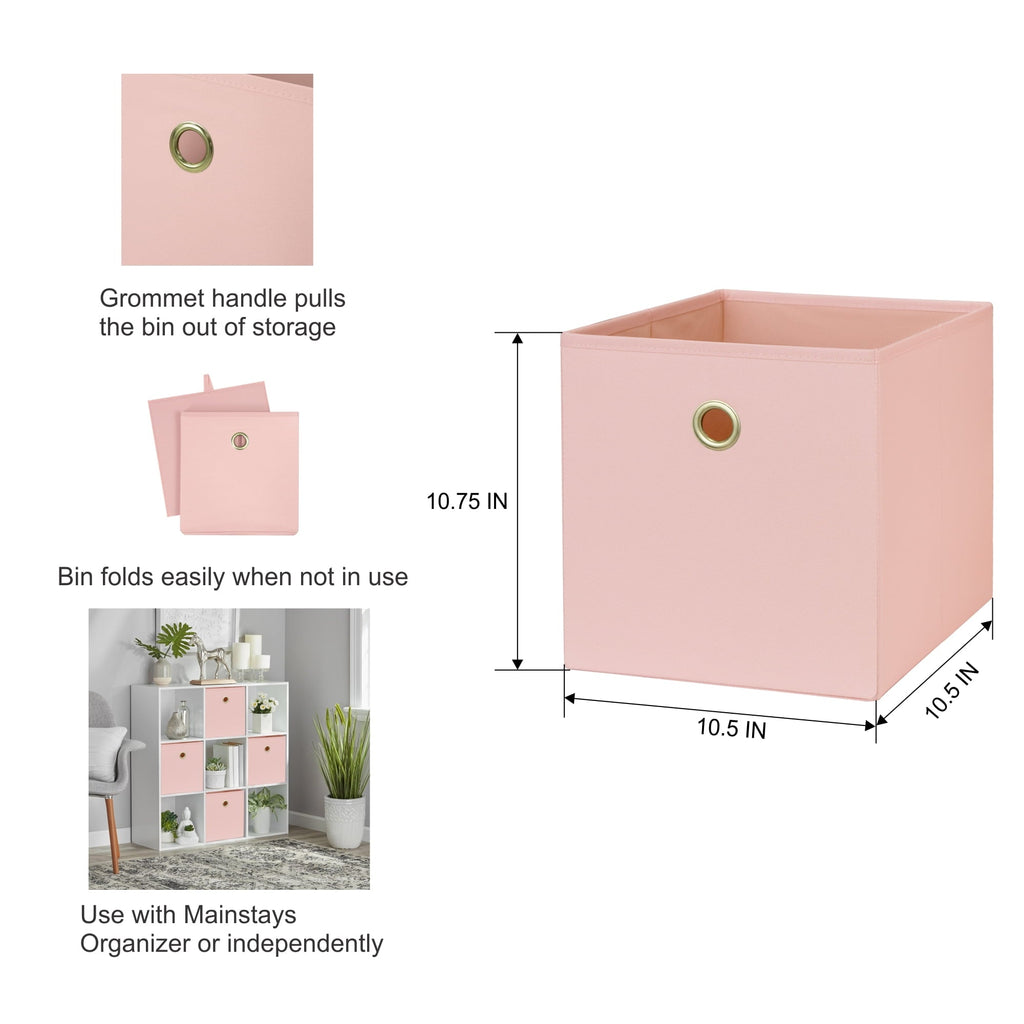 Collapsible Fabric Cube Storage Bin, Rich Black