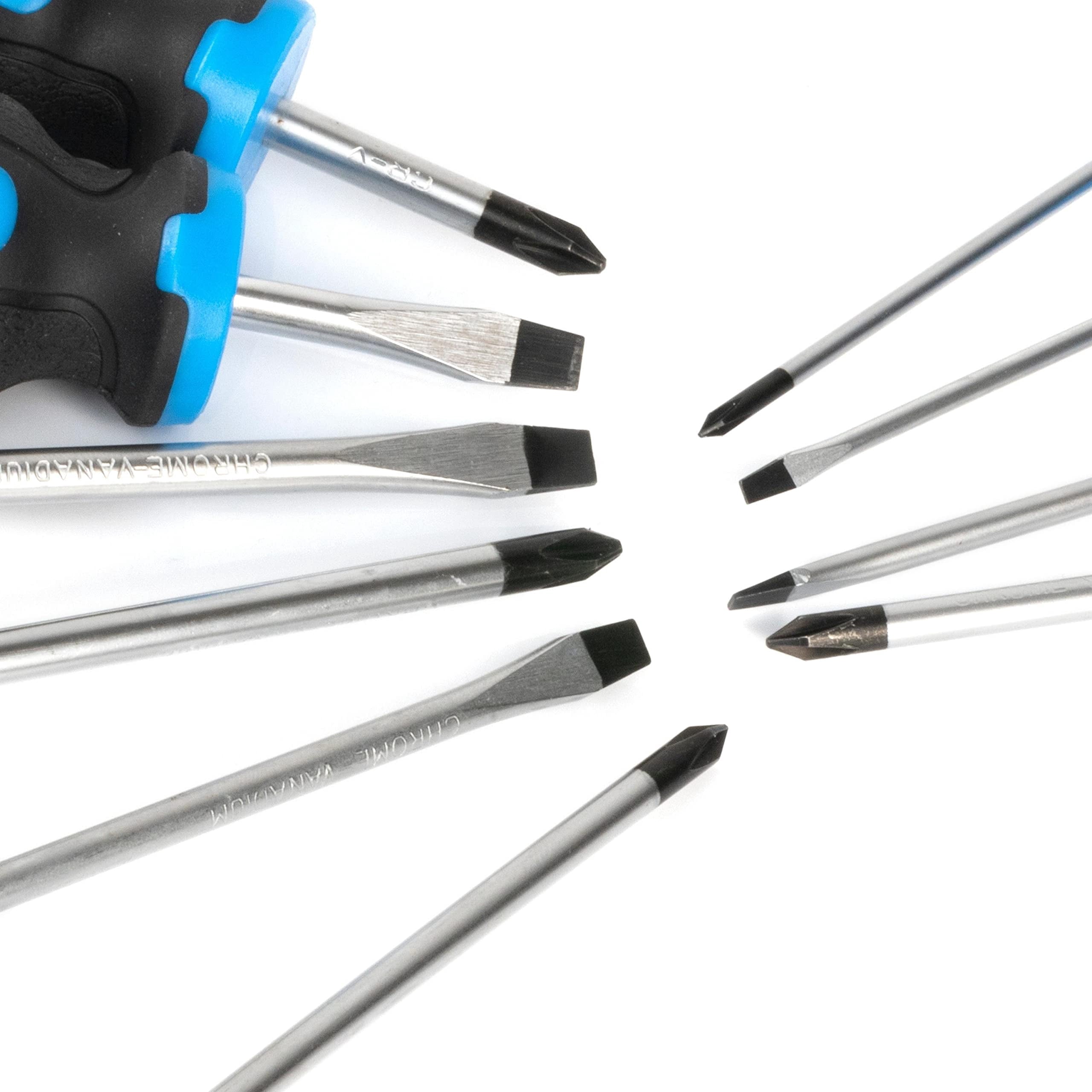 01378A Magnetic Screwdriver Set, 10 Piece, Phillips & Flathead, Heat Treated Chrome Vanadium Steel, Slotted Head Tip ... - Image 4