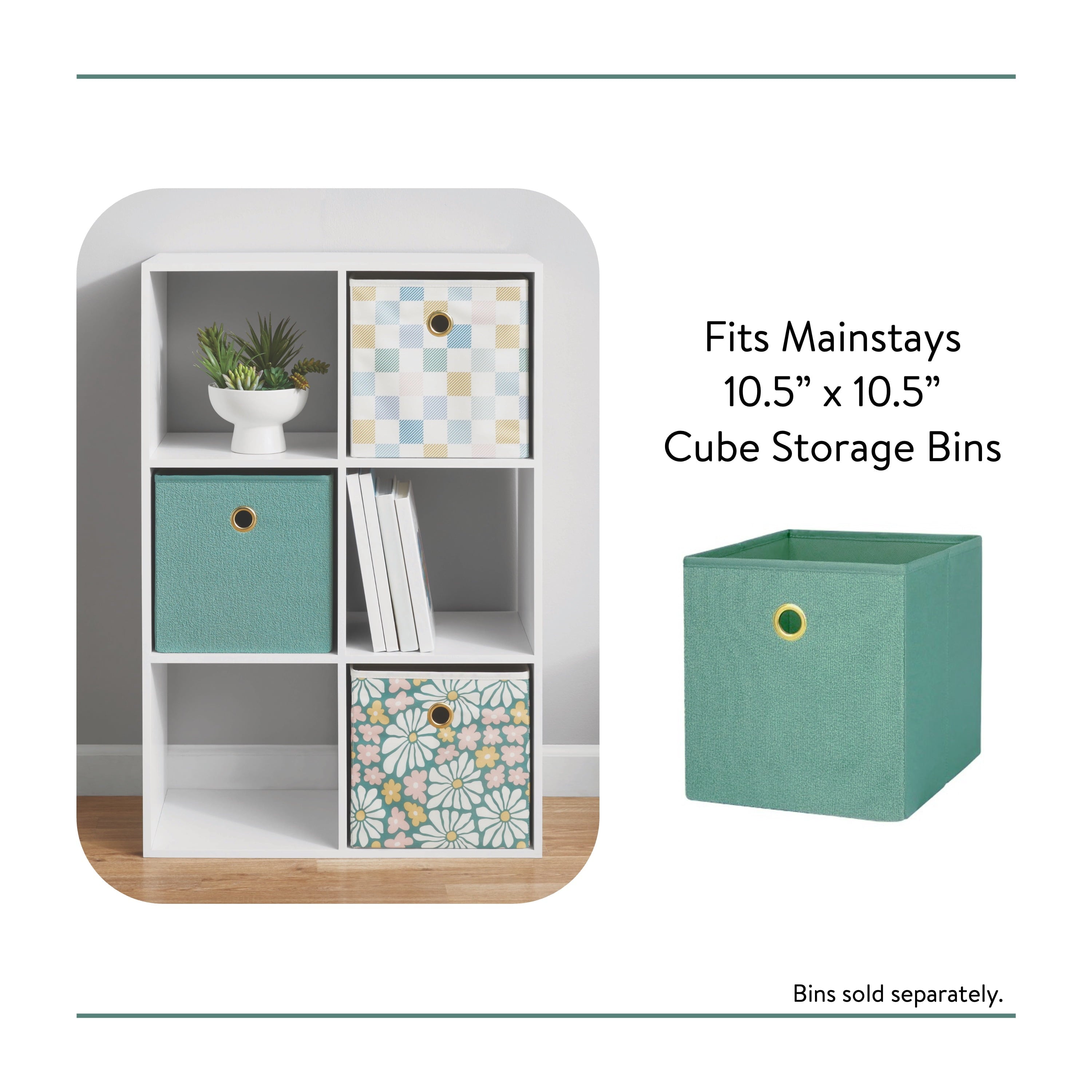 6 Cube Storage Organizer, White Portable for Home