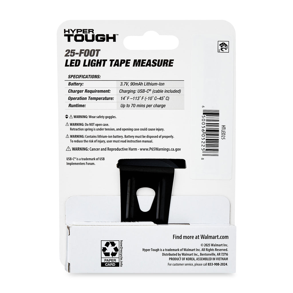 Hyper Tough 25ft. LED Tape Measure - Image 6