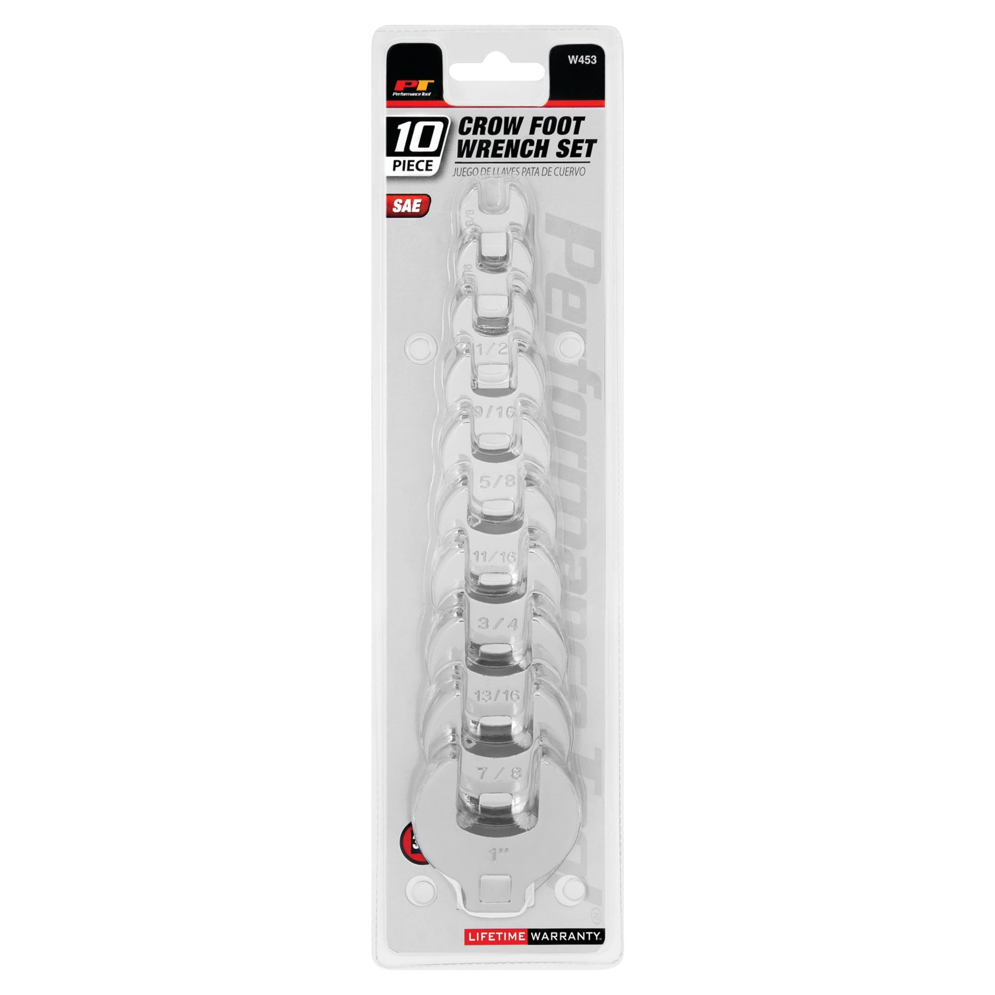 W453 10-Piece SAE Open End Crowfoot Wrench Set - Image 4
